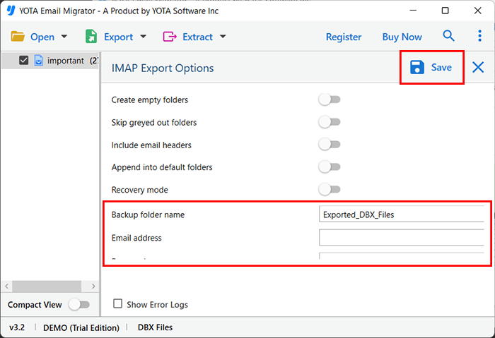 import dbx file to yahoo mail