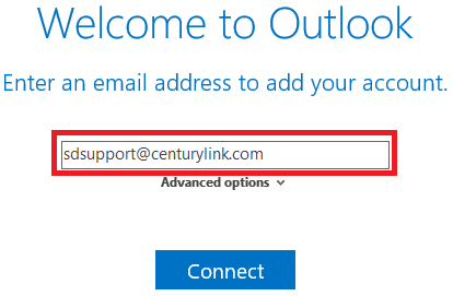 enter email id to backup centurylink emails