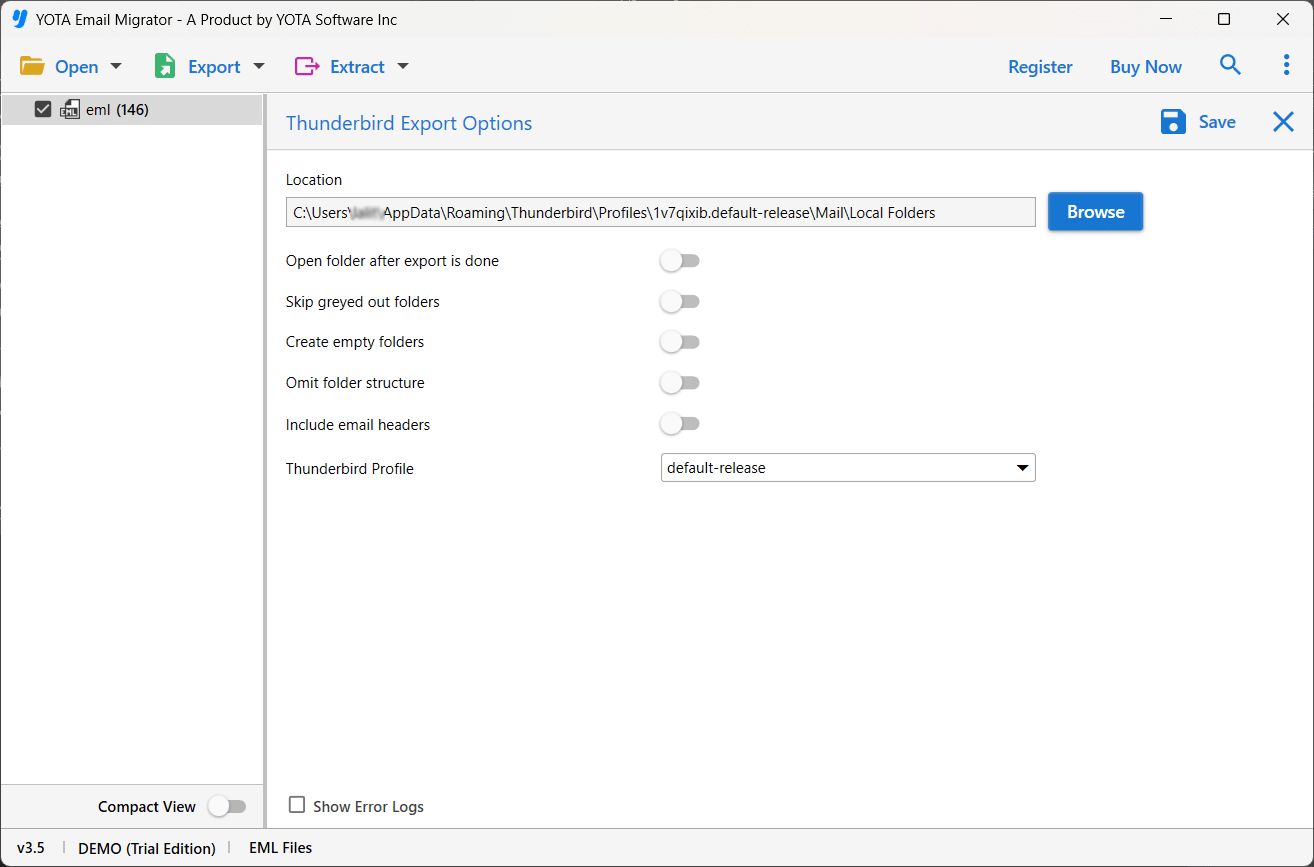 import eml files to thunderbird