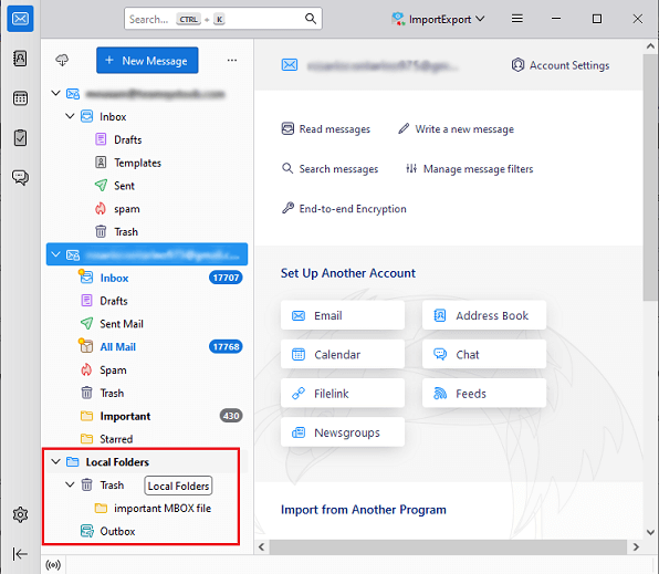 transfer thunderbird local folders to another drive